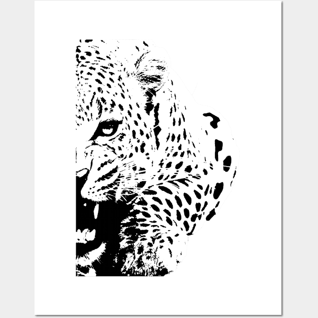 Leopard  B&W Wall Art by GrizzlyVisionStudio